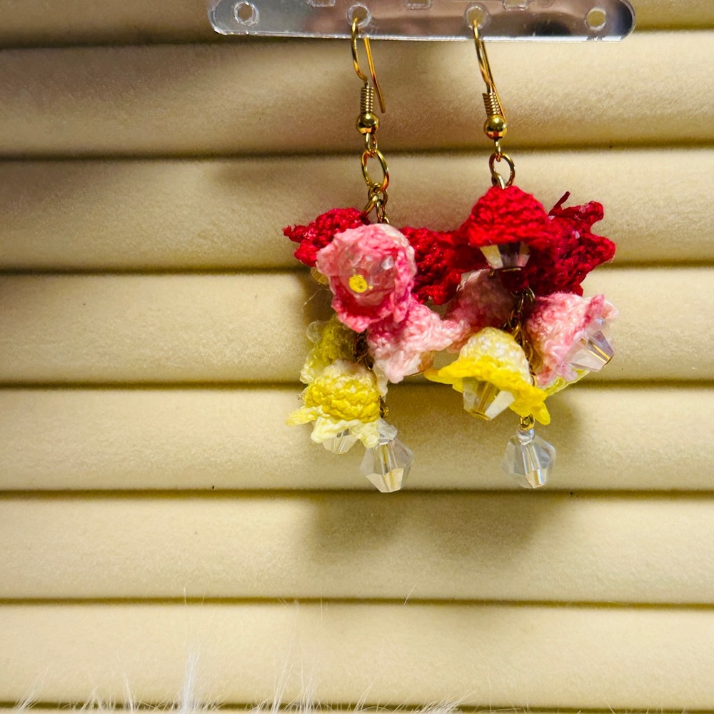 Handcrafted Floral Earrings handmade crochet